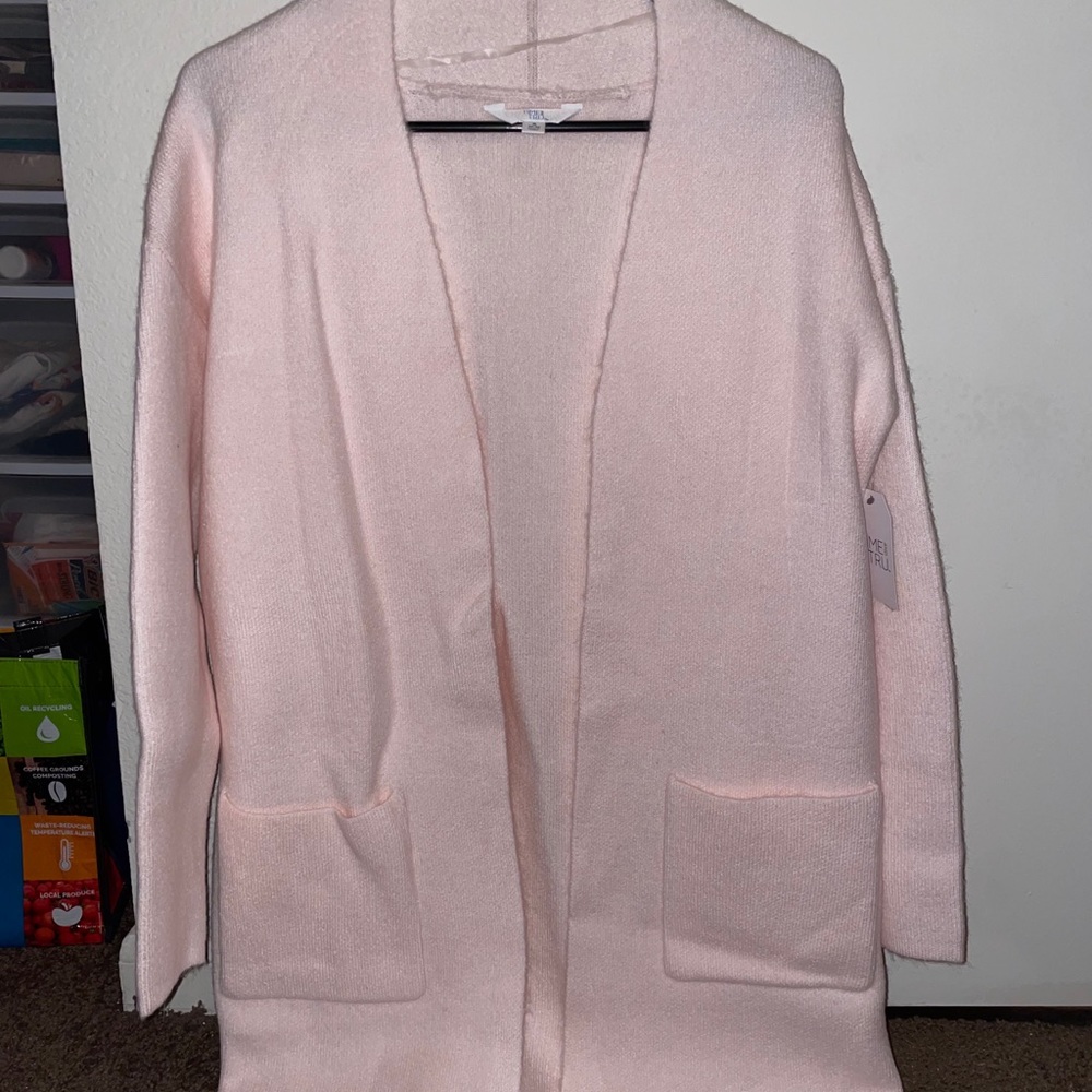 Light pink cardigan sweater
